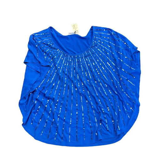 CATO BLUE SEQUINS TOP  18/20 $5.00