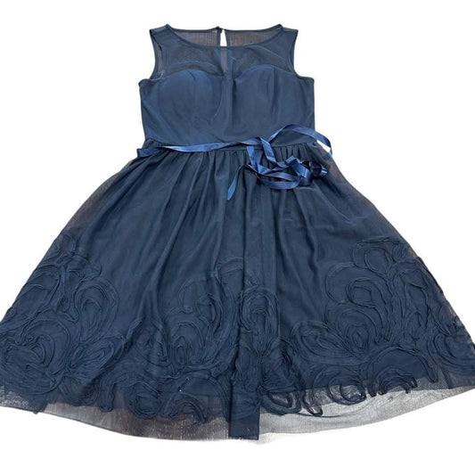 ELIZA J NAVY TULLE DRESS 87 MEDIUM
