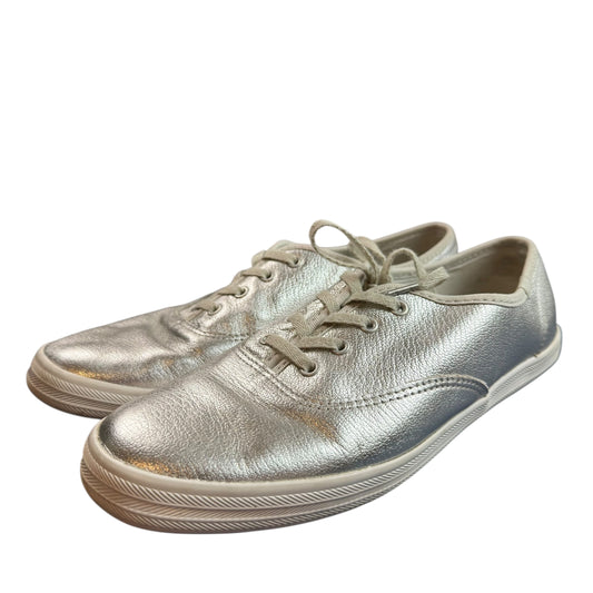 KEDS CHAMPION LEATHER LUXE METALLIC SILVER SNEAKERS 200 SZ 8
