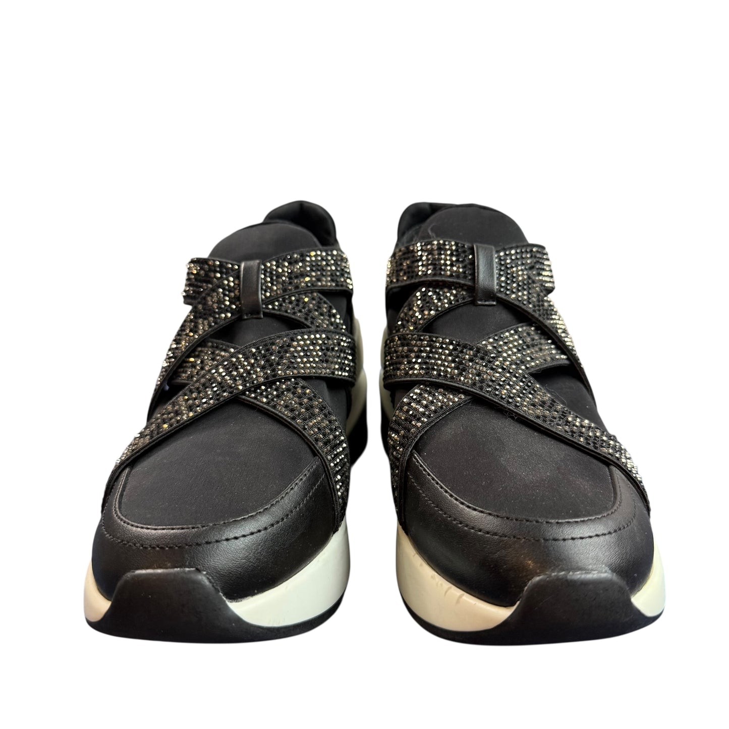 GIANNI BINI SILVER BLACK PLATFORM SNEAKERS 115 SZ 7