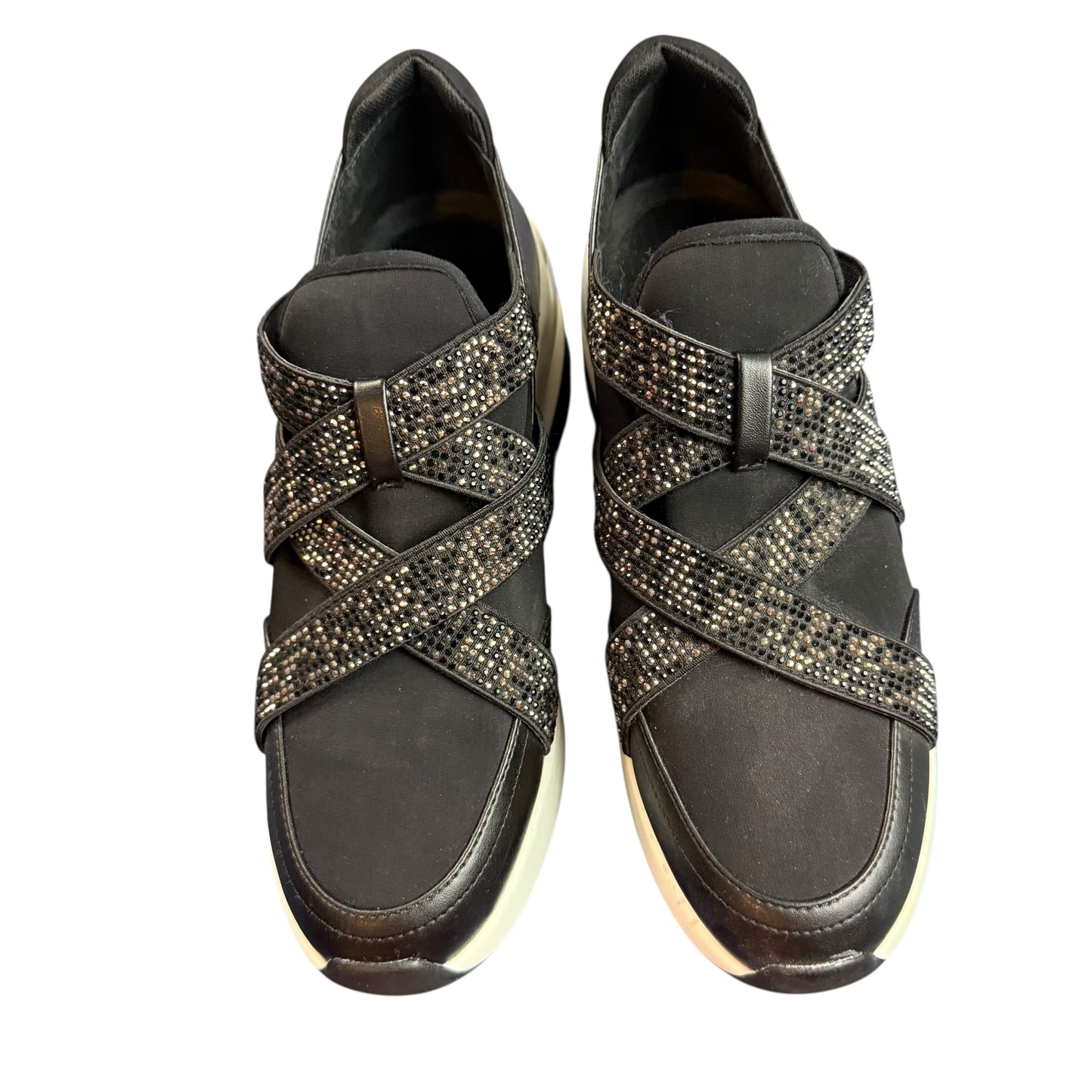 GIANNI BINI SILVER BLACK PLATFORM SNEAKERS 115 SZ 7