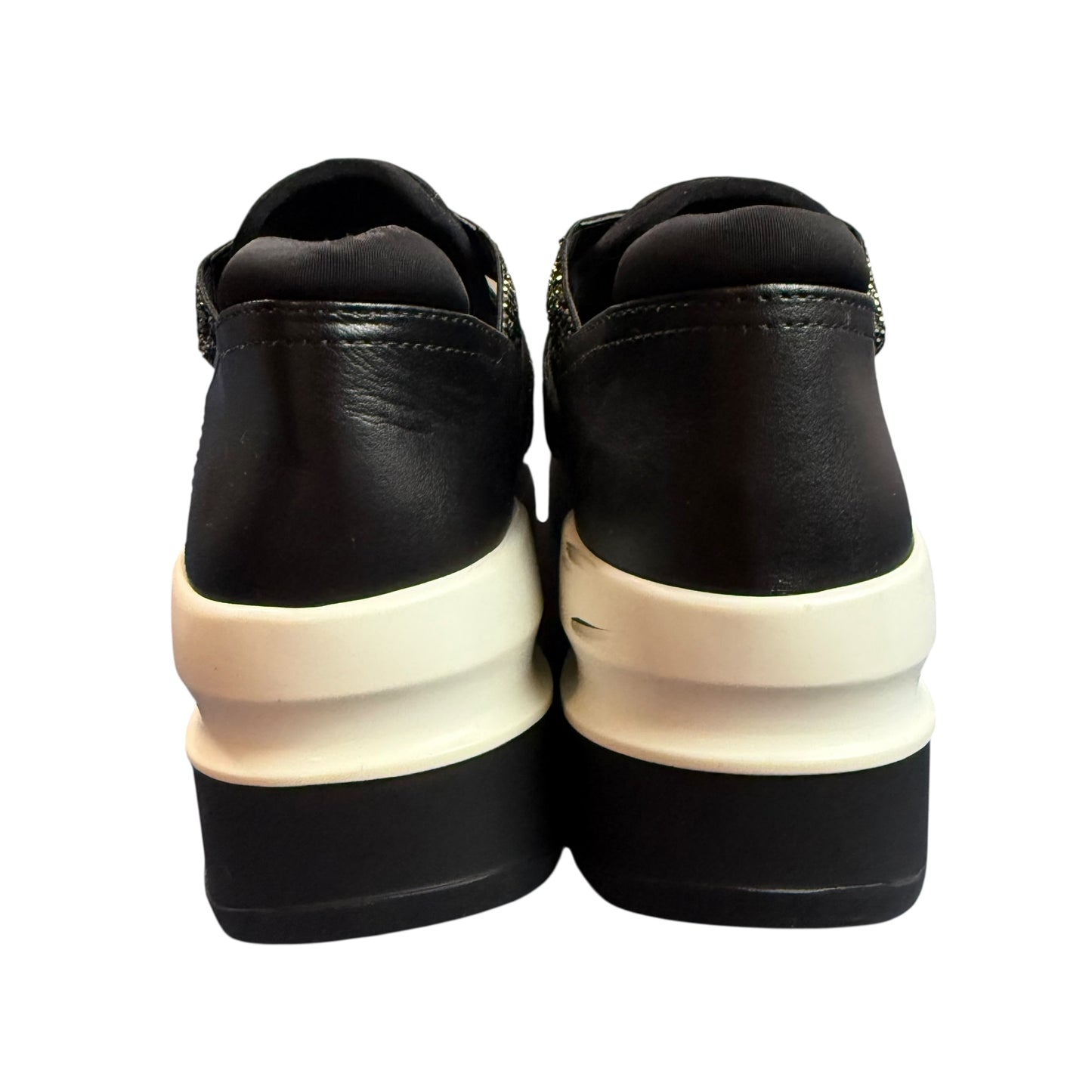 GIANNI BINI SILVER BLACK PLATFORM SNEAKERS 115 SZ 7