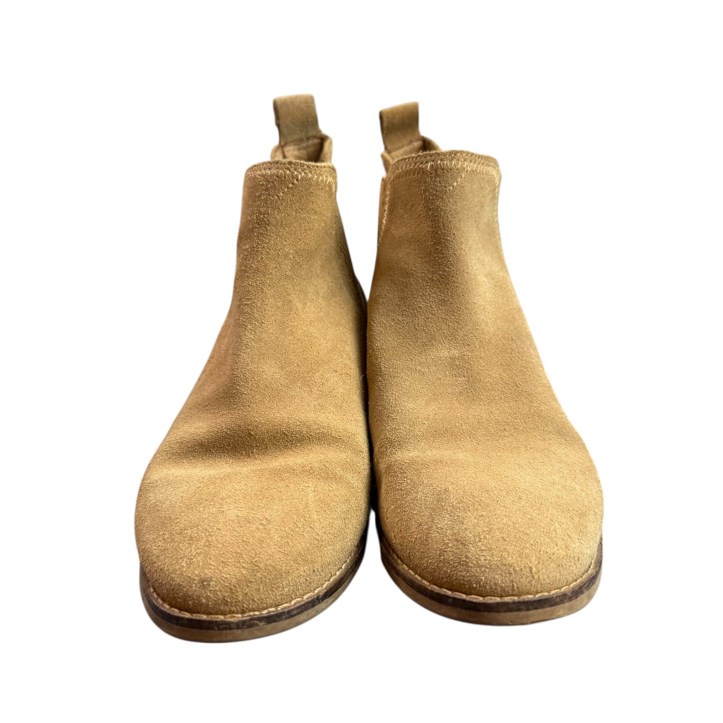 TOMS ELLA SUEDE ANKLE CHELSEA BOOTIES TOFFEE GOLDEN BROWN 87 SZ 7.5