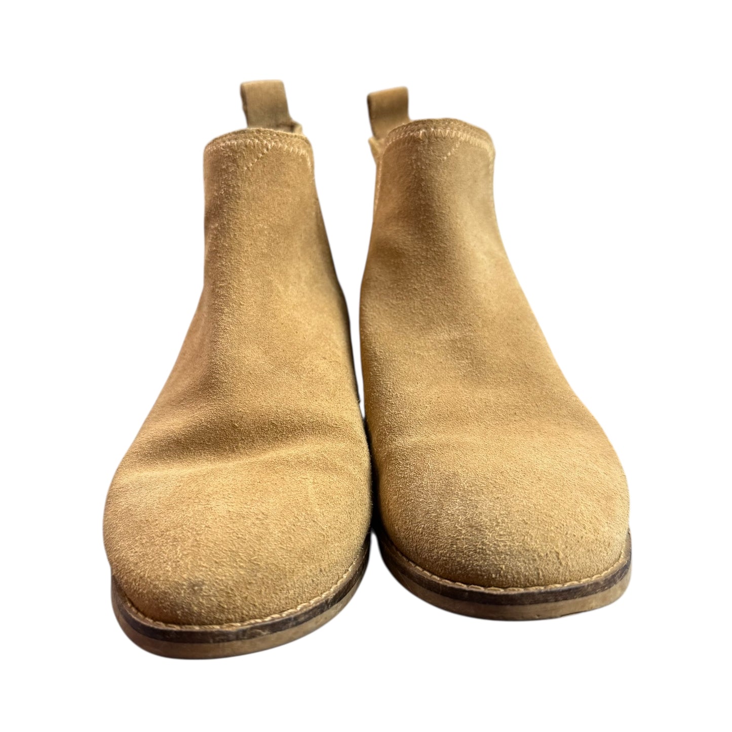 TOMS ELLA SUEDE ANKLE CHELSEA BOOTIES TOFFEE GOLDEN BROWN 87 SZ 7.5