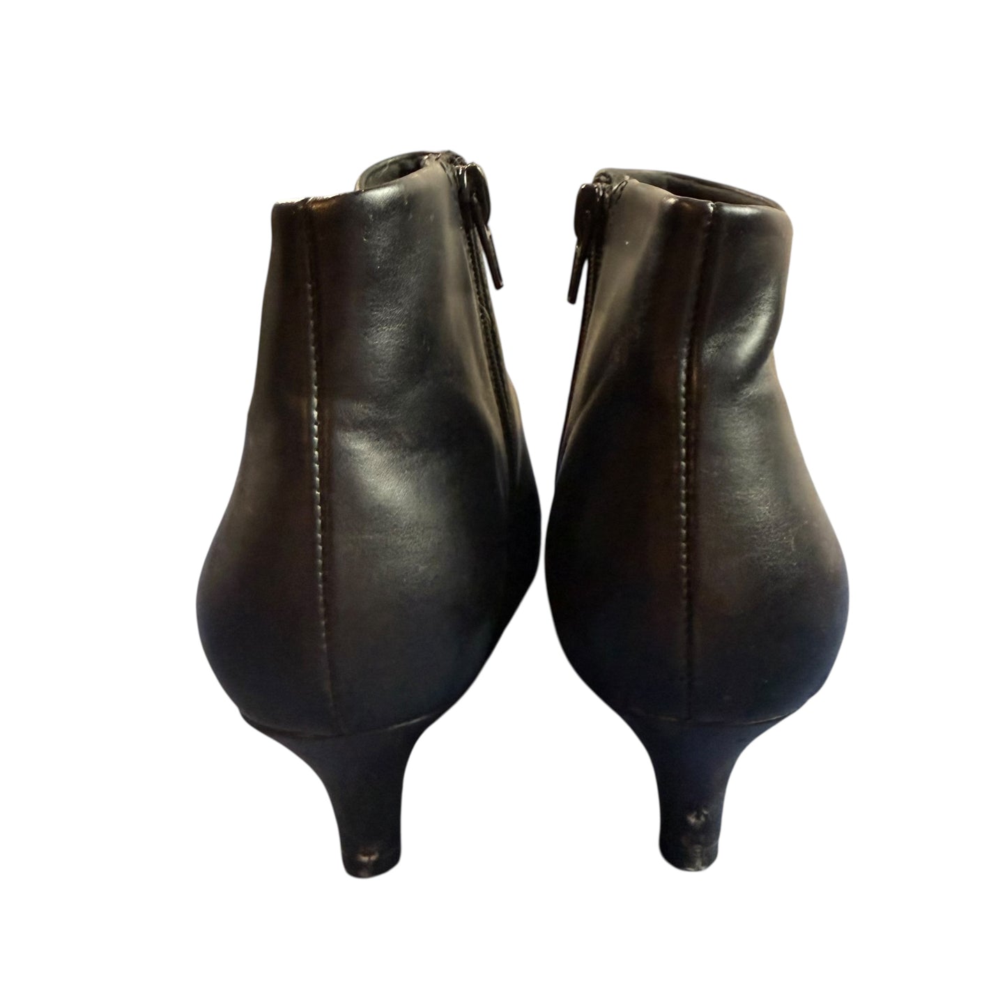 CLARKS LINVALE BLACK LEATHER ANKLE BOOTS SZ 7.5