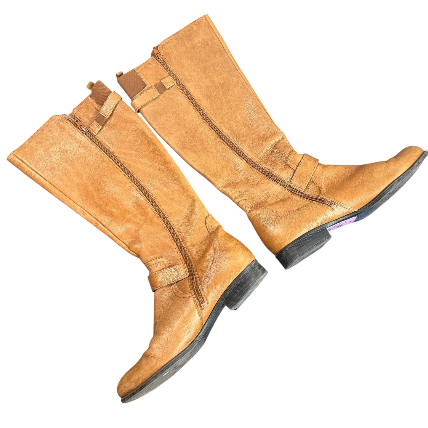 NATURALIZER JUNE BROWN LEATHER KNEE HIGH BOOTS 100 SZ 9.5