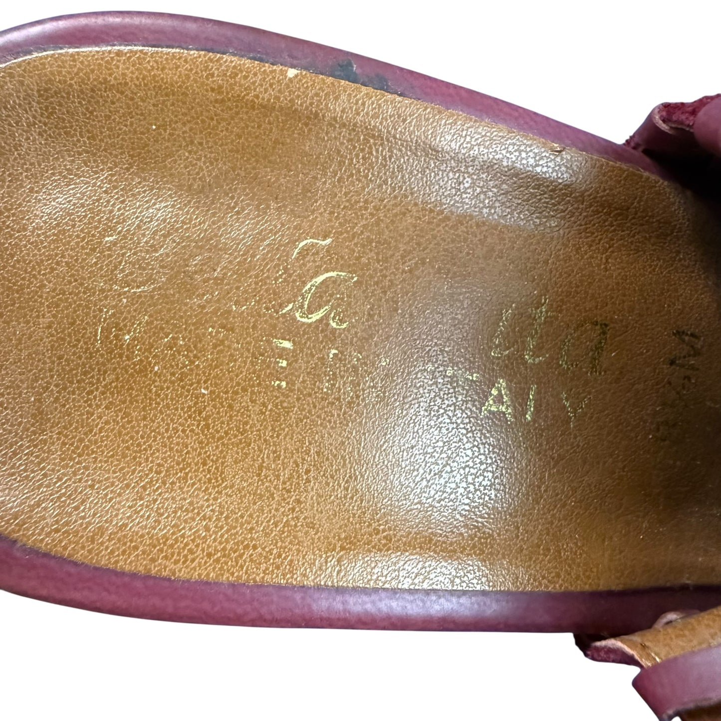 BELLA VITA RED SUEDE PEEP TOE BLOCK HEEL SLING BACK 100 Sz 8.5