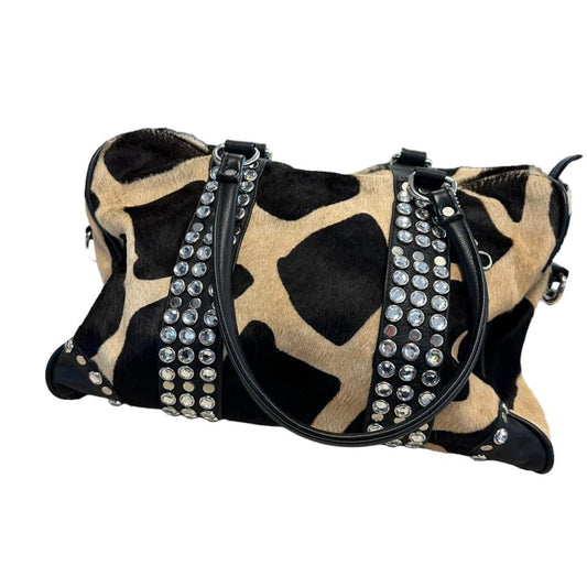 REAL COWHIDE & LEATHER RHINESTONE PURSE - 98 $199.99