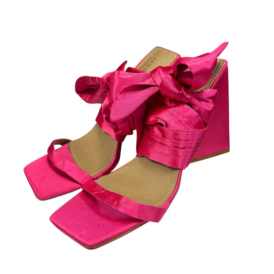 FASHIONOVA PINK SATIN HEELS 100 Sz 10