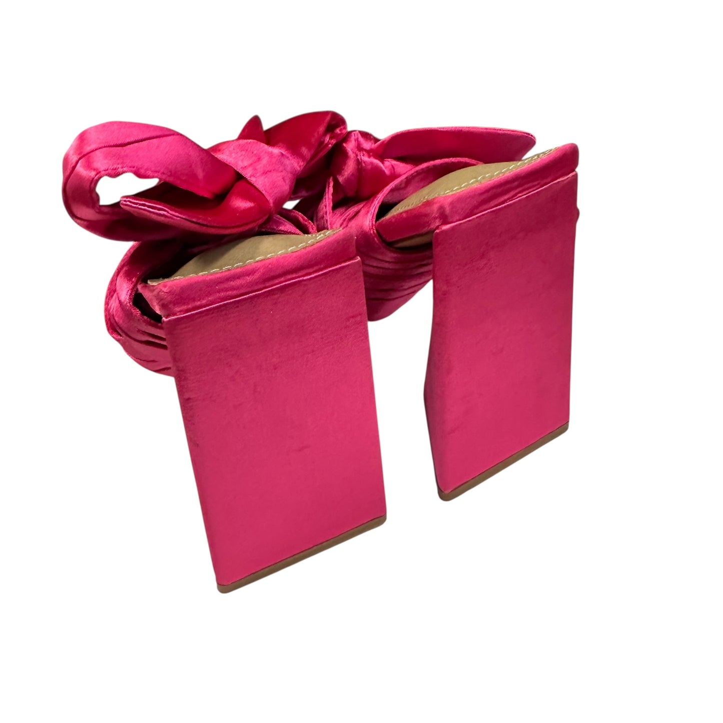 FASHIONOVA PINK SATIN HEELS 100 Sz 10