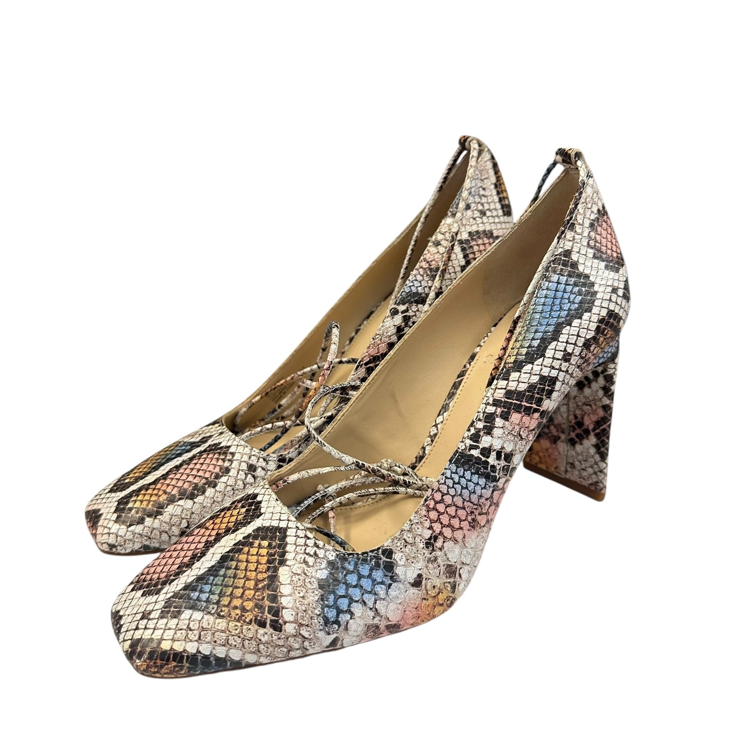 VINCE CAMUTO COLORFUL SNAKESKIN HEELS 220 Sz 9