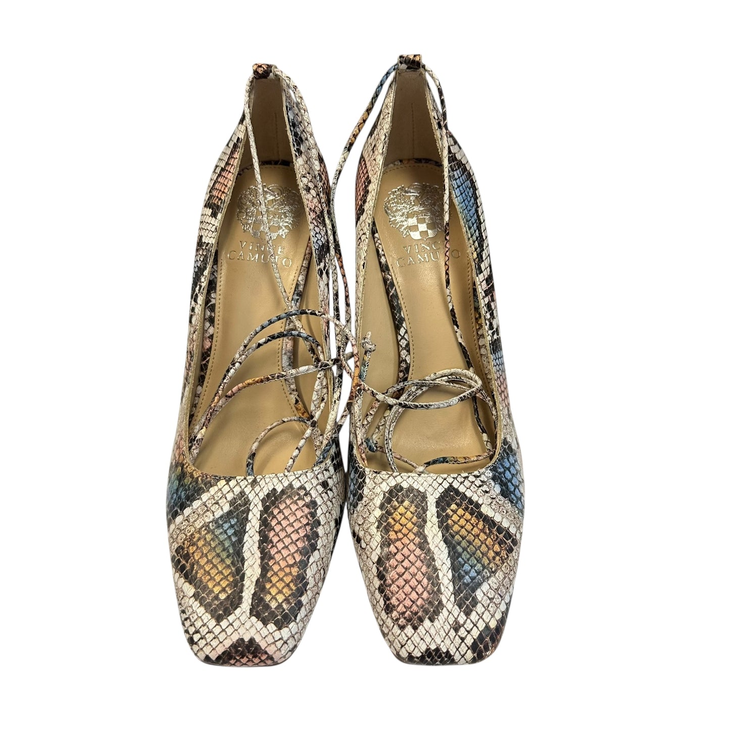 VINCE CAMUTO COLORFUL SNAKESKIN HEELS 220 Sz 9