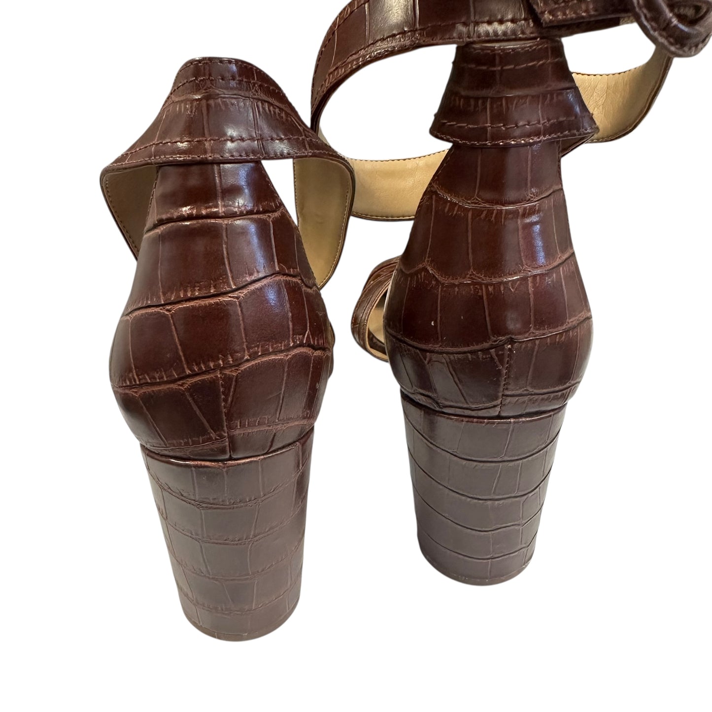 NATURALIZER BROWN EMBOSSED HEELS 220 Sz 9