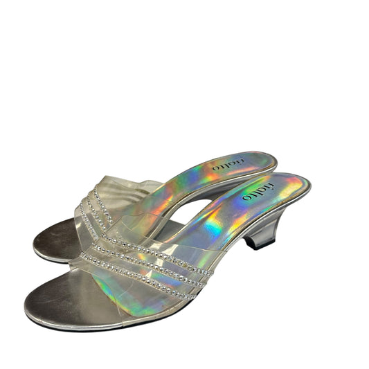 RIALTO CLEAR IRIDESCENT HEELS 220 Sz 9