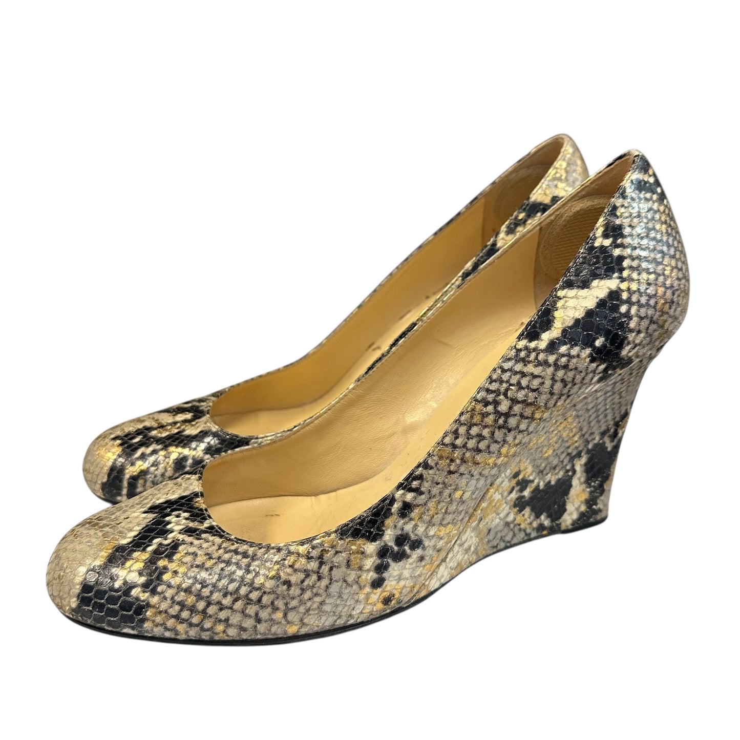 KATE SPADE LEATHER SNAKESKIN WEDGES 220 Sz 9.5