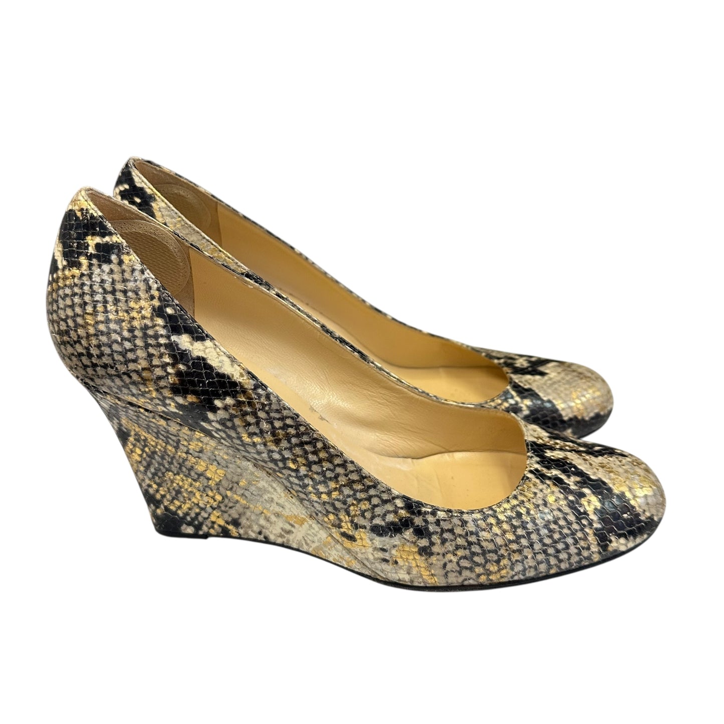 KATE SPADE LEATHER SNAKESKIN WEDGES 220 Sz 9.5
