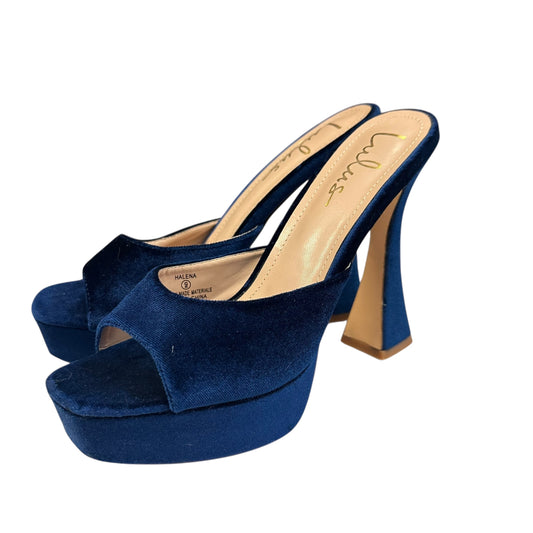 LULUS NAVY VELVET HEELS 220 Sz 9