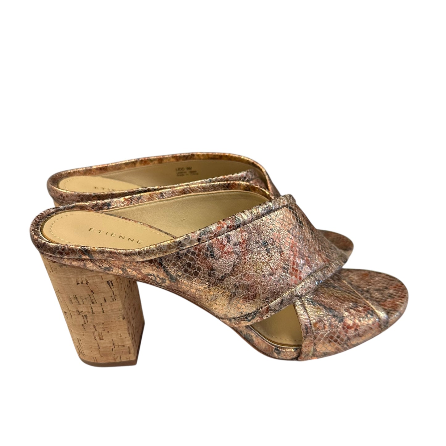 ETIENNE AIGNER METALLIC SNAKESKIN HEELS 220 Sz 9