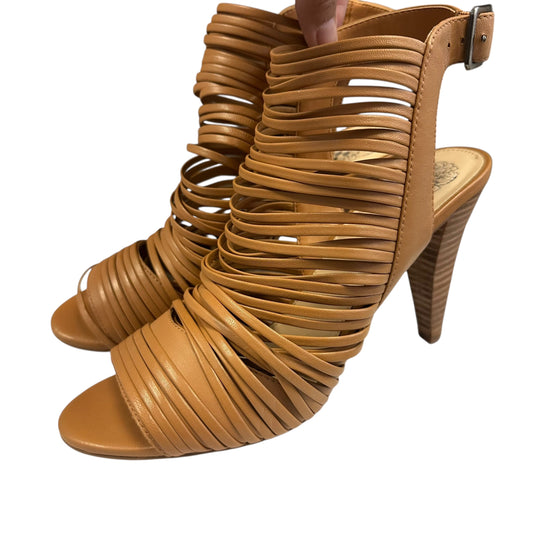 VINCE CAMUTO TAN LEATHER STRAPPY HEELS 220 Sz 9