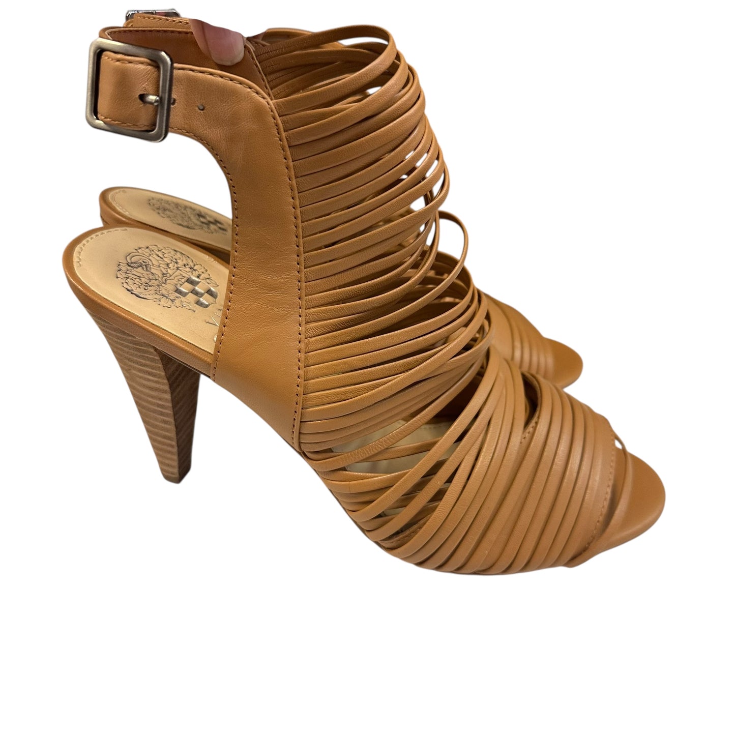 VINCE CAMUTO TAN LEATHER STRAPPY HEELS 220 Sz 9