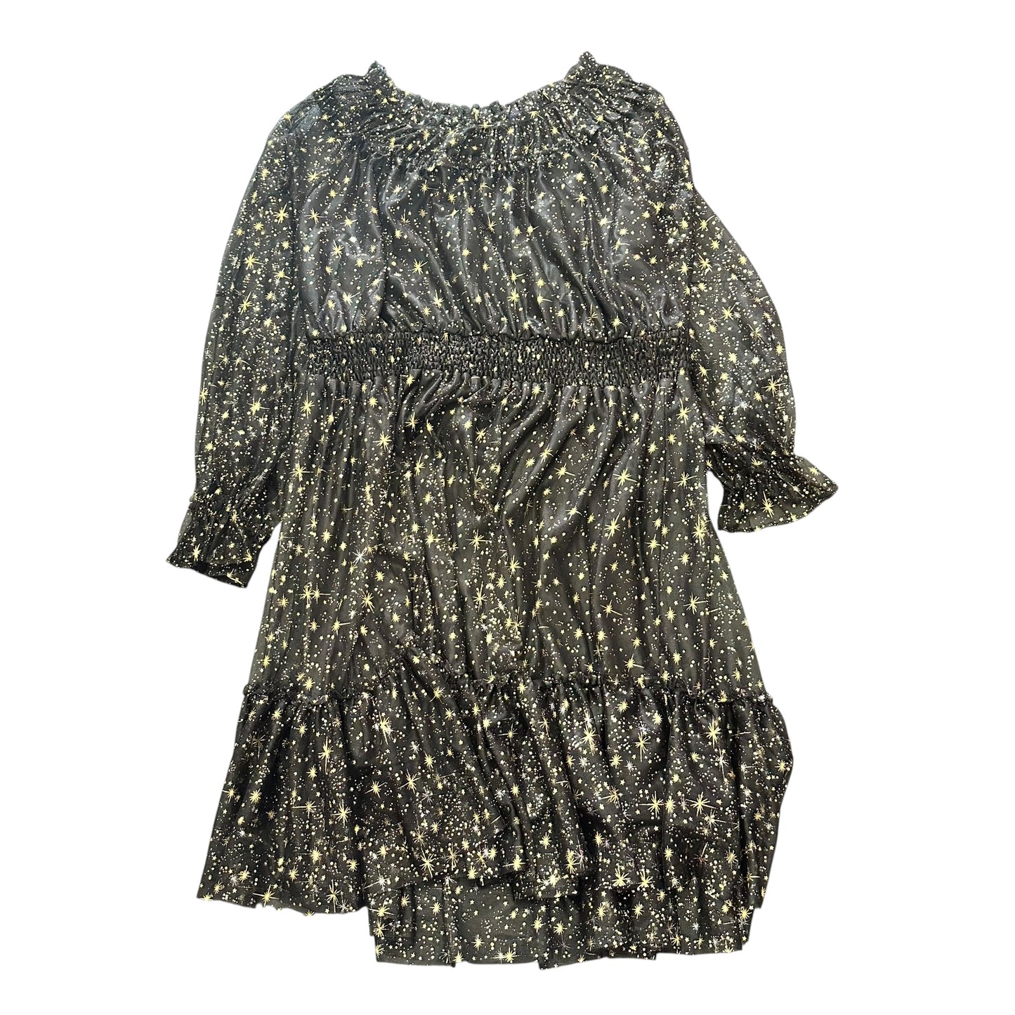 SKIES ARE BLUE BLACK TULLE GOLD STAR DRESS 123 3X