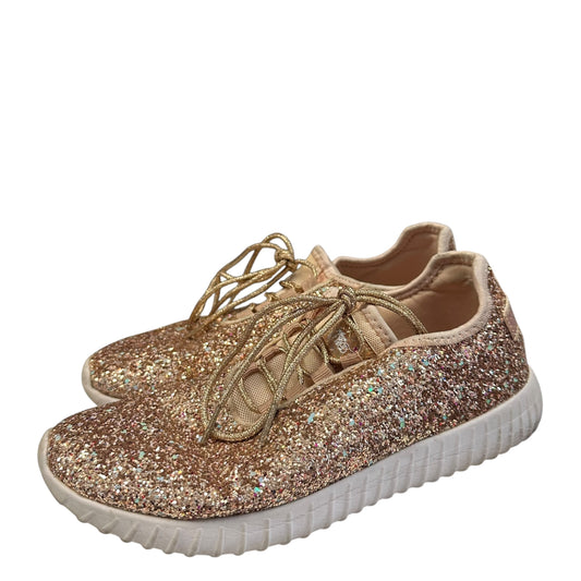 FRIED CHICS ROSE GOLD GLITTER SNEAKERS 164 Sz 8