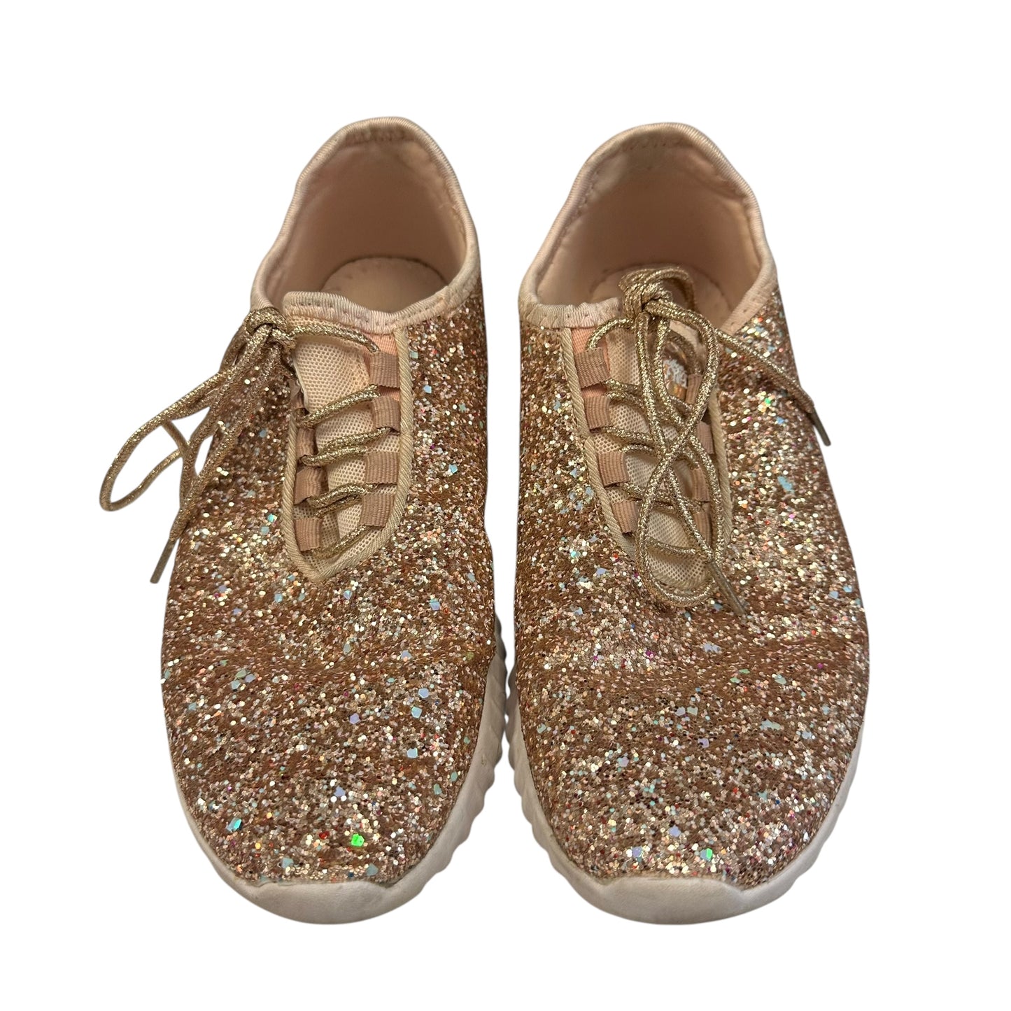 FRIED CHICS ROSE GOLD GLITTER SNEAKERS 164 Sz 8