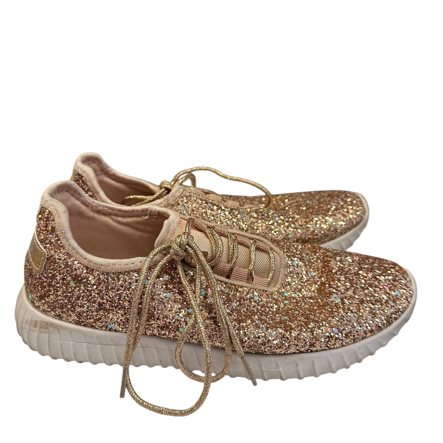 FRIED CHICS ROSE GOLD GLITTER SNEAKERS 164 Sz 8