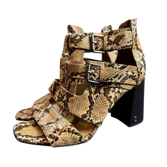 CIRCUS BY SAM EDLEMAN EZRA CAGED PEEP TOE FAUX SNAKESKIN 220 SZ 9