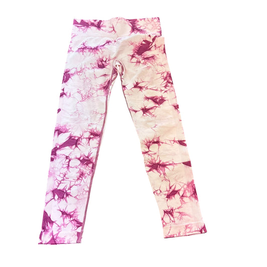 MAROON TIE DYE ATHLETIC LEGGINGS 198 LARGE