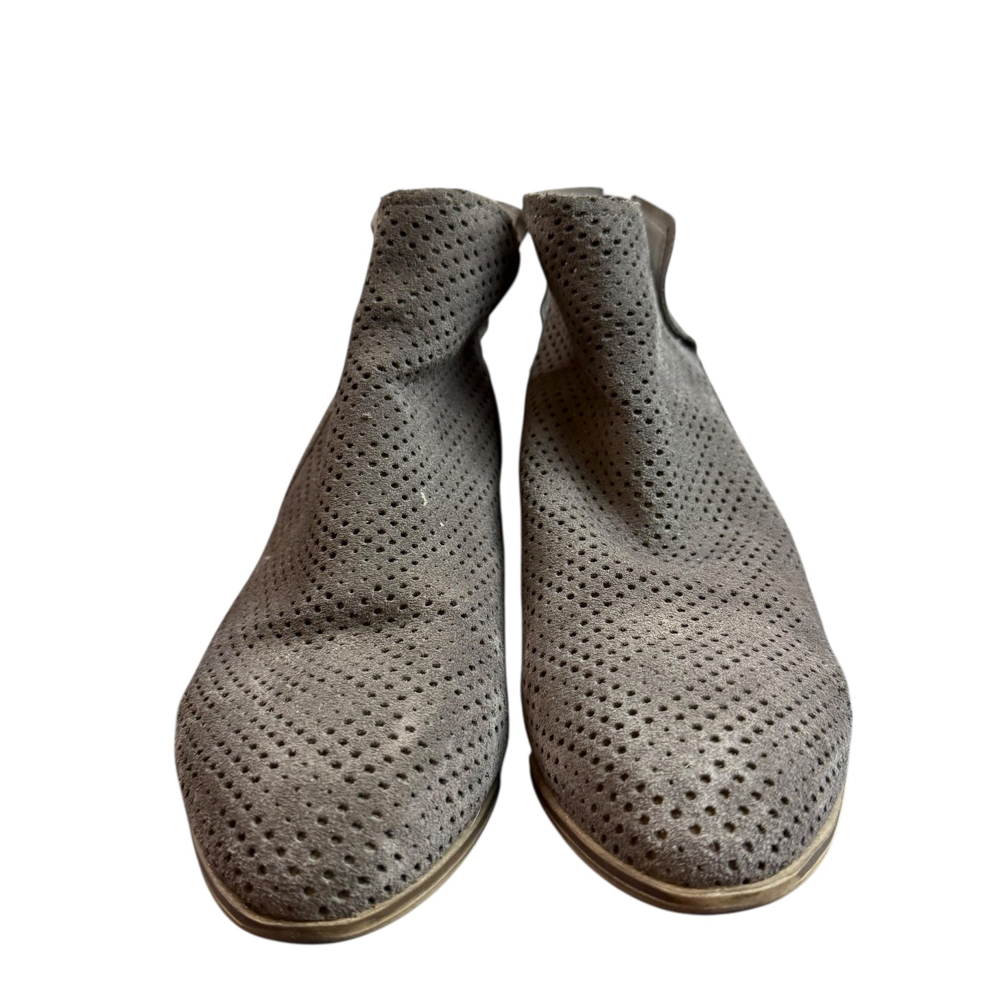 CROWN VINTAGE PERFORATED TAUPE BOOTIES 7 SZ 9.5