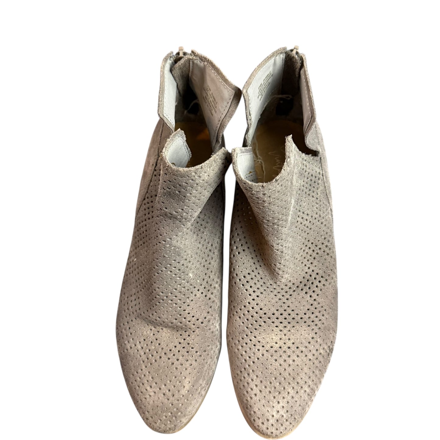 CROWN VINTAGE PERFORATED TAUPE BOOTIES 7 SZ 9.5