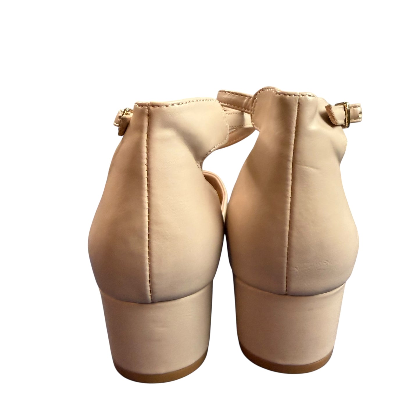 ALDO BEIGE BLOCK HEEL ANKLE STRAP 227 SZ 7.5