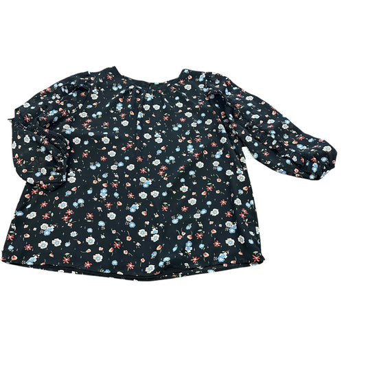 JOY JOY BLACK FLORAL BLOUSE 62 LARGE