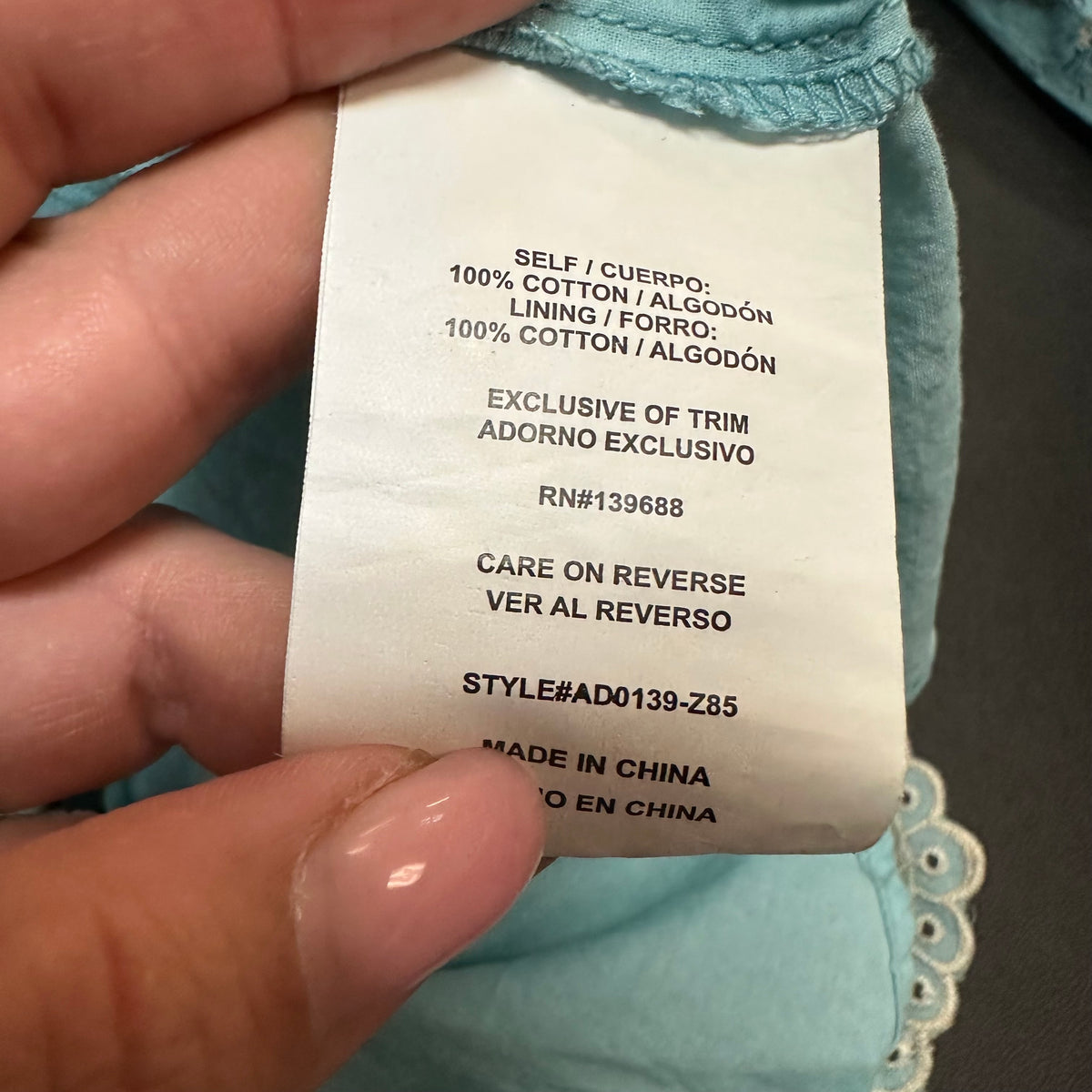 A COLLECTIVE STORY BLUE FLORAL EYELET DRESS 100 XS