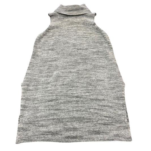 CYNTHIA ROWLEY SLEEVELESS TURTLENECK GRAY SWEATER TUNIC WOOL MOHAIR 241 LARGE