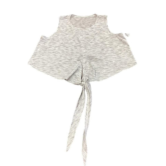 ZYIA ACTIVE LIGHT GRAY TIE WAIST CROP TOP 123 XXL