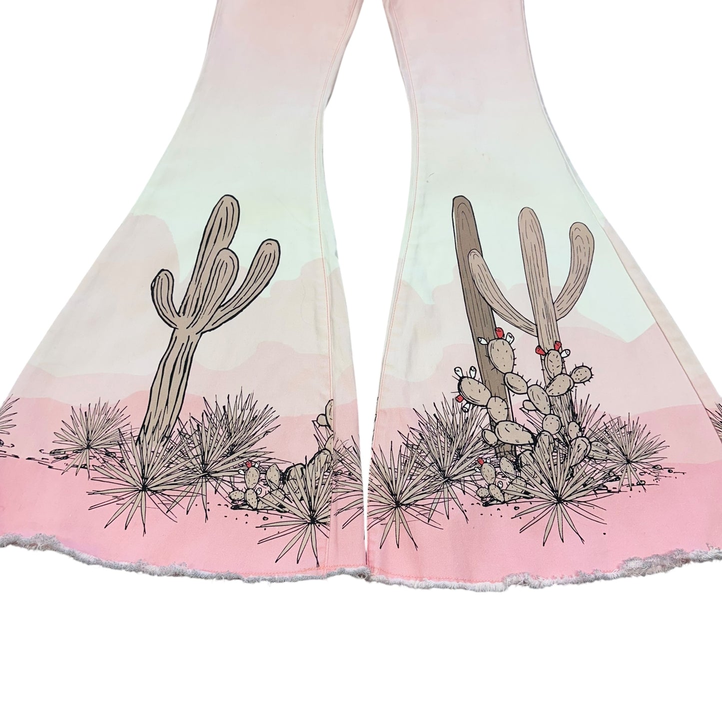 RANCH DRESS’N PINK OMBRÉ CACTUS FLARE JEANS 100 Sz 2