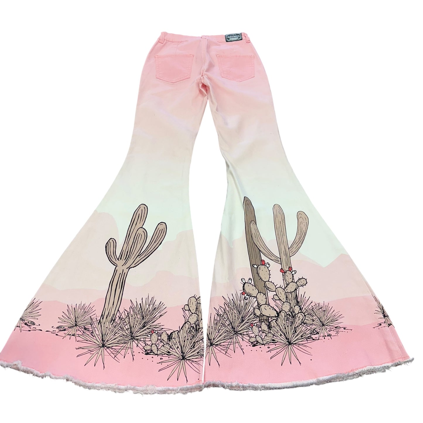 RANCH DRESS’N PINK OMBRÉ CACTUS FLARE JEANS 100 Sz 2