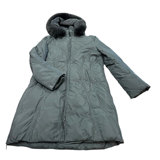 VIA SPIGA BLACK PUFFER JACKET HOODED 100 LARGE