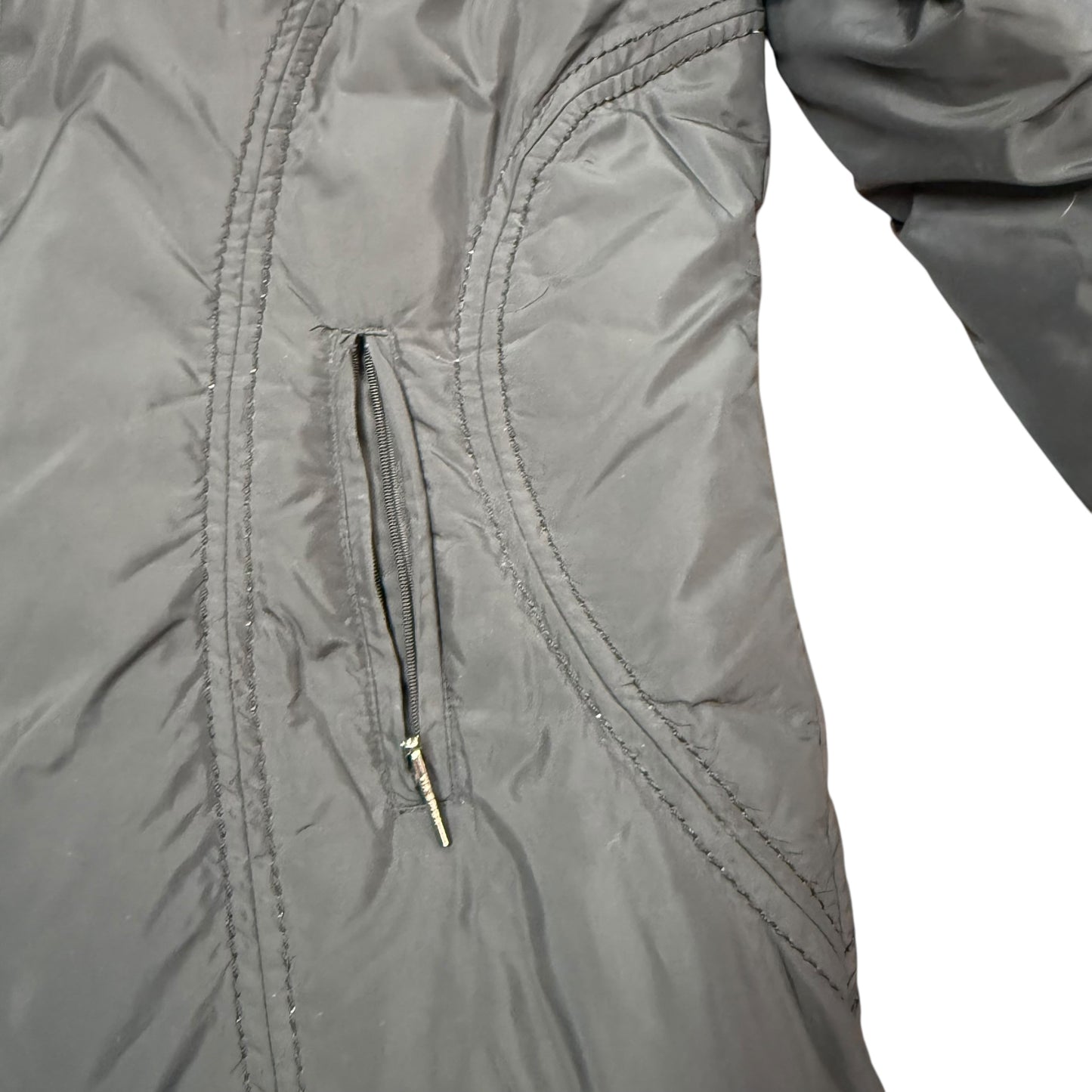 VIA SPIGA BLACK PUFFER JACKET HOODED 100 LARGE
