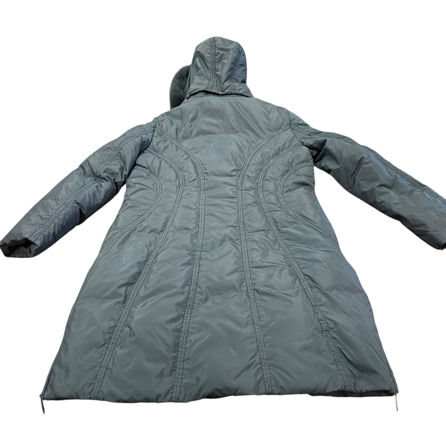 VIA SPIGA BLACK PUFFER JACKET HOODED 100 LARGE