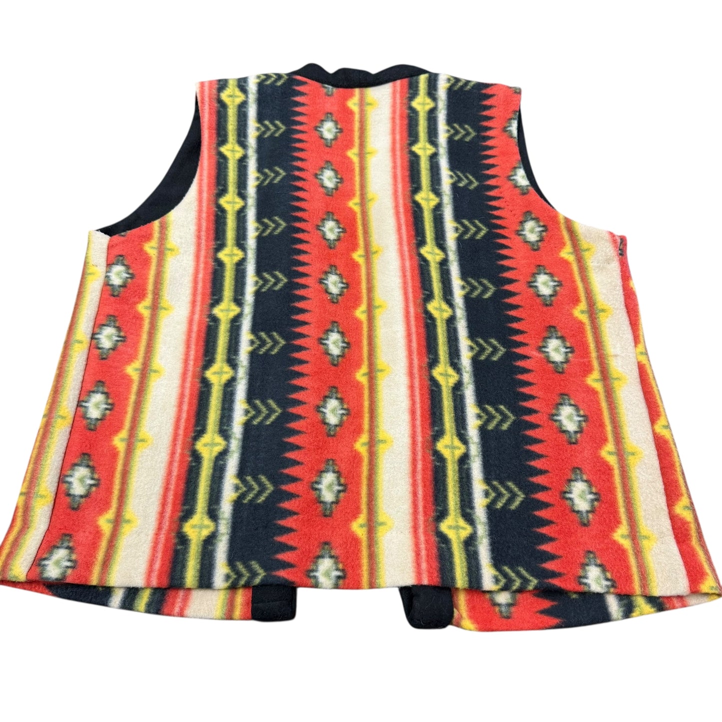 SOUTHWESTERN FLEECE OPEN VEST HANDMADE USA 100 LARGE