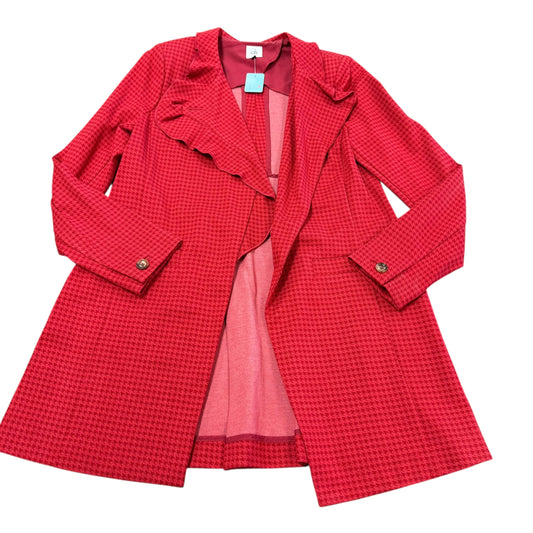 CABI CELEBRATION JACKET RED HOUNDSTOOTH 6 MEDIUM