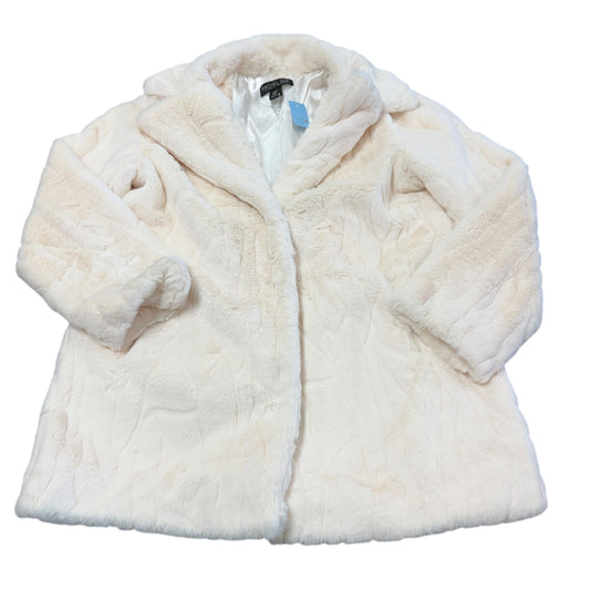 RACHEL ZOE BEIGE FAUX FUR COAT 6 MEDIUM