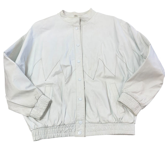 DEERSKIN WHITE LEATHER VINTAGE JACKET 100 MEDIUM