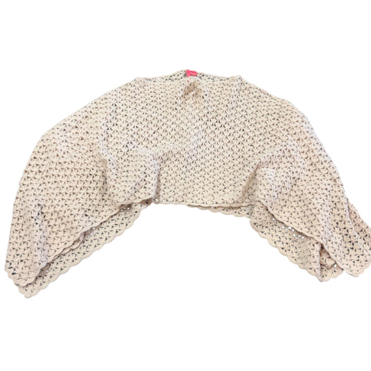 CHARLOTTE PINK CROCHET CROPPED SHAWL SHRUG WOOL ANGORA RABBIT HAIR 100 OS