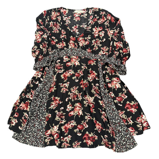 UMGEE BLACK FLORAL DRESS POCKETS 217 XL