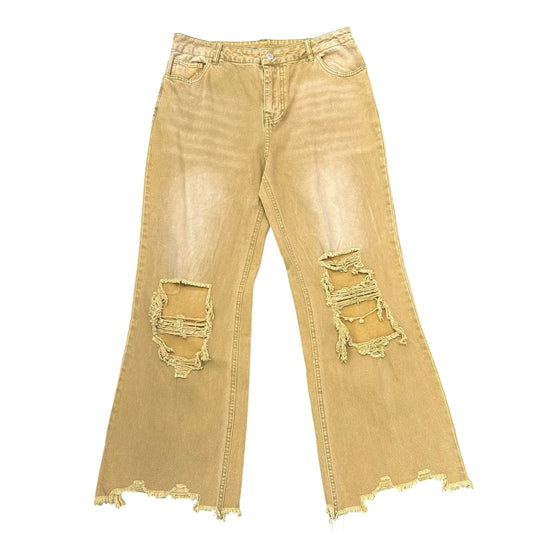 BIBI TAN WIDE LEG CROPPED JEANS 100 MEDIUM 8/10