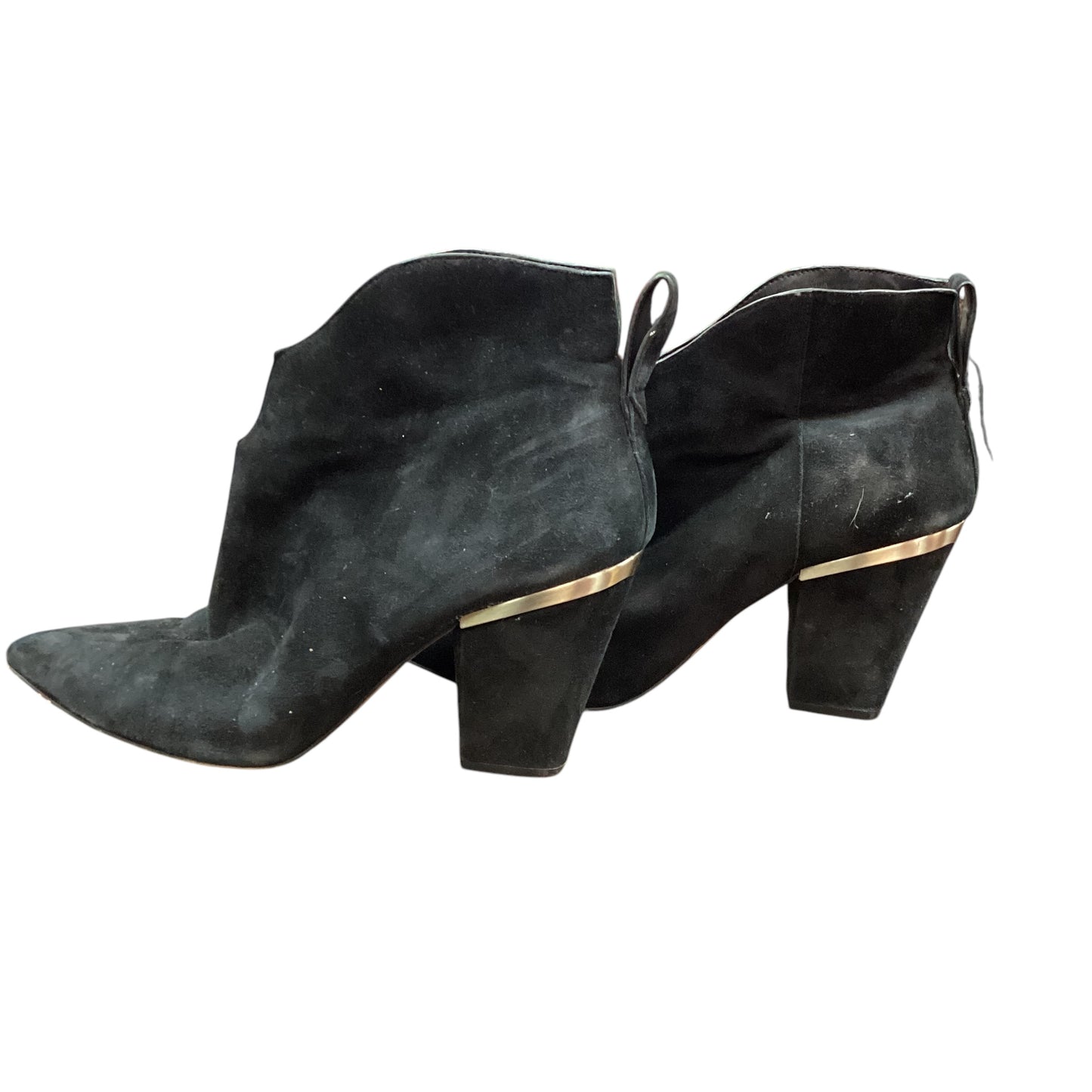 1.STATE BLACK SUEDE HEELED BOOTIES (#51)  SIZE 9  $14.99